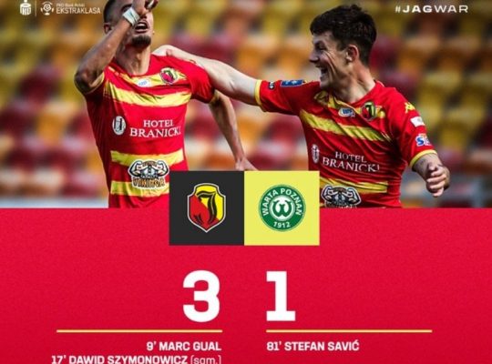 Jagiellonia Białystok wygrała z Wartą Poznań 3:1 w meczu ekstraklasy