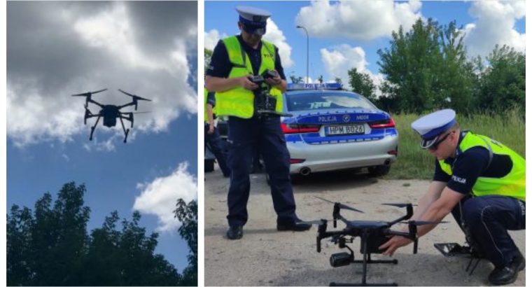 Podlascy policjanci szukają drona, który spadł w okolicach Makowa Mazowieckiego