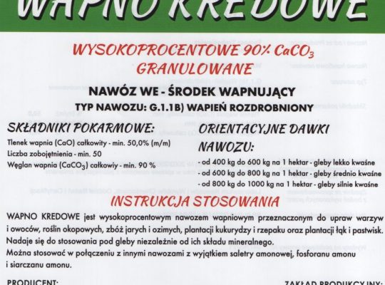 Wapno Granulowane Producent