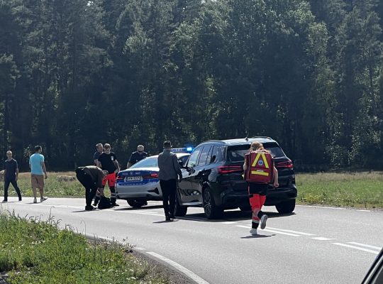 Droga Sokoły Jeżewo zablokowana po wypadku