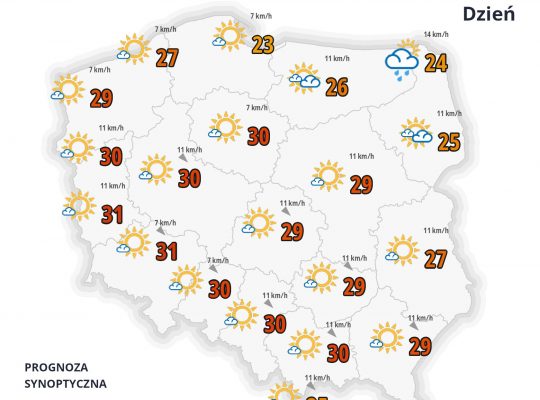 Niemal w całym kraju niedziela będzie pogodna i bardzo ciepła