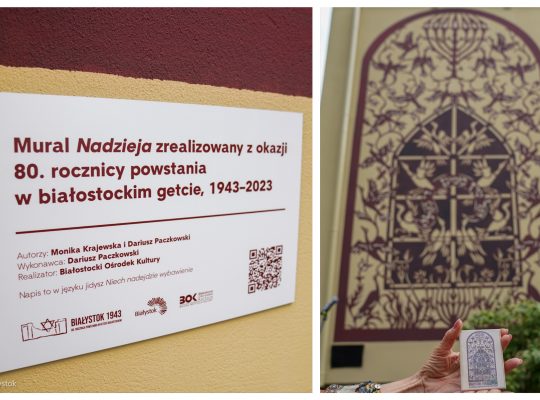 W Białymstoku odsłonięto mural „Nadzieja”; upamiętnia dawnych mieszkańców miasta