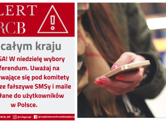 Użytkownicy telefonów w całej Polsce otrzymują alert RCB dotyczący wyborów