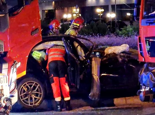 Białystok. Nocny wypadek w centrum miasta