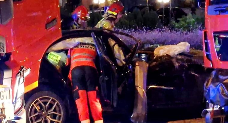 Białystok. Nocny wypadek w centrum miasta