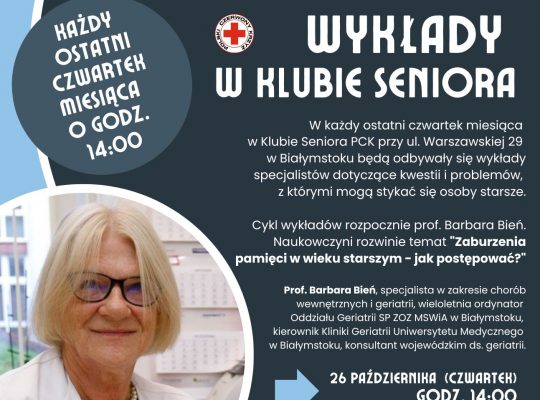 PCK zaprasza seniorów na bezpłatne wykłady i spotkania