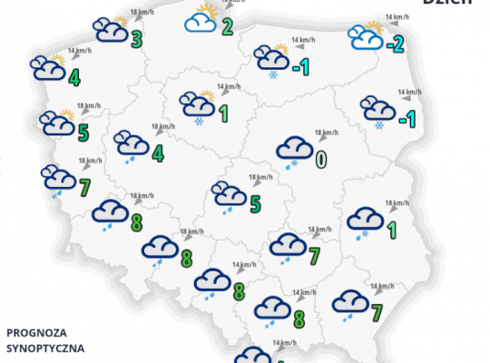 IMGW: we wtorek opady deszczu, śniegu i gołoledź