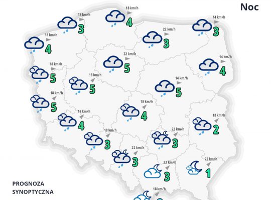 IMGW: pochmurna środa z deszczem i porywistym wiatrem