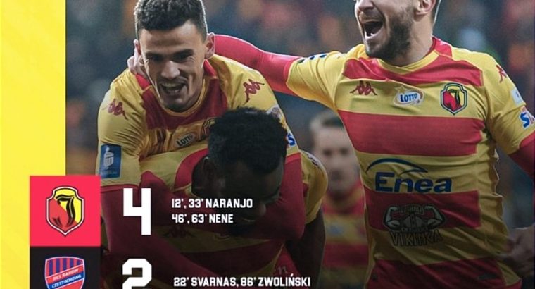 Jagiellonii Białystok wygrała 4:2 z Rakowem Częstochow