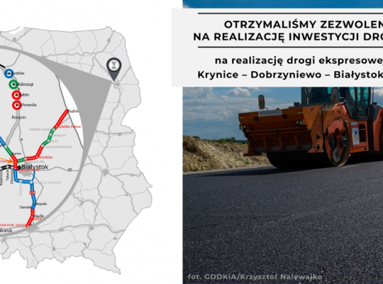 Jest pozwolenie na budowę odcinka S19 Krynice-Dobrzyniewo Duże – Białystok Zachód