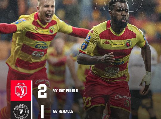 Jagiellonia Białystok wygrała 2:1 z Koroną Kielce w meczu ćwierćfinałowym Pucharu Polski