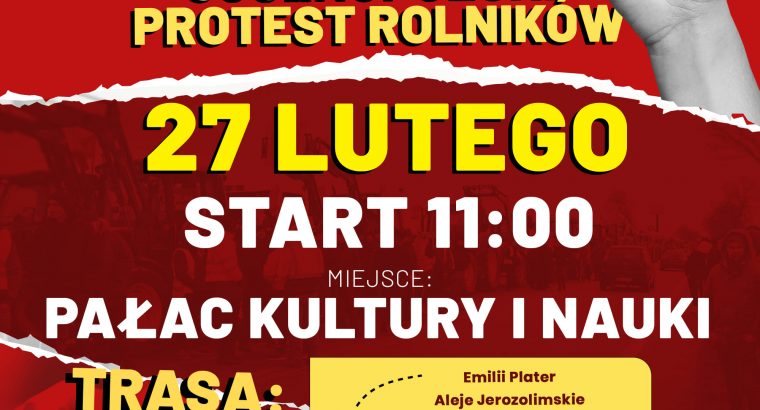 Ponad 800 rolników z województwa podlaskiego jedzie protestować w Warszawie