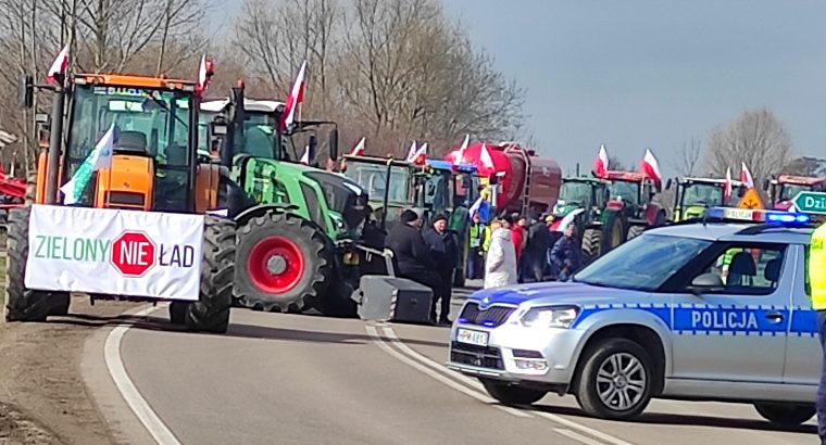 Objazdy blokad rolniczych w woj.podlaskim 4 kwietnia