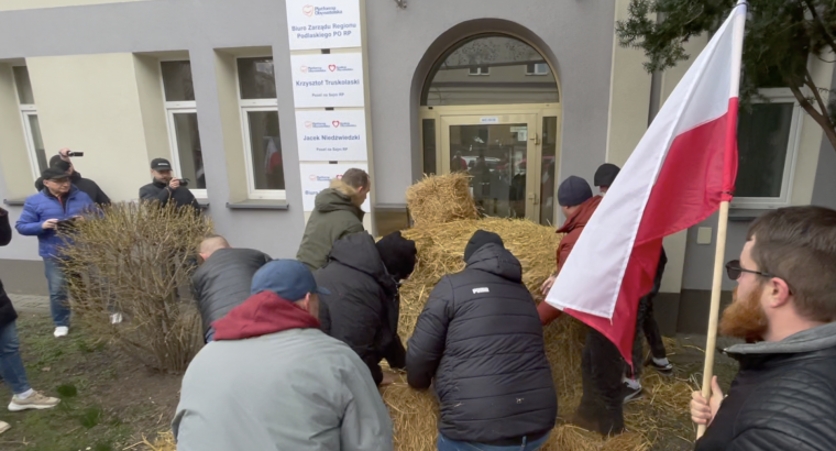 Protest i przemarsz rolników ulicami Białegostoku – FILM