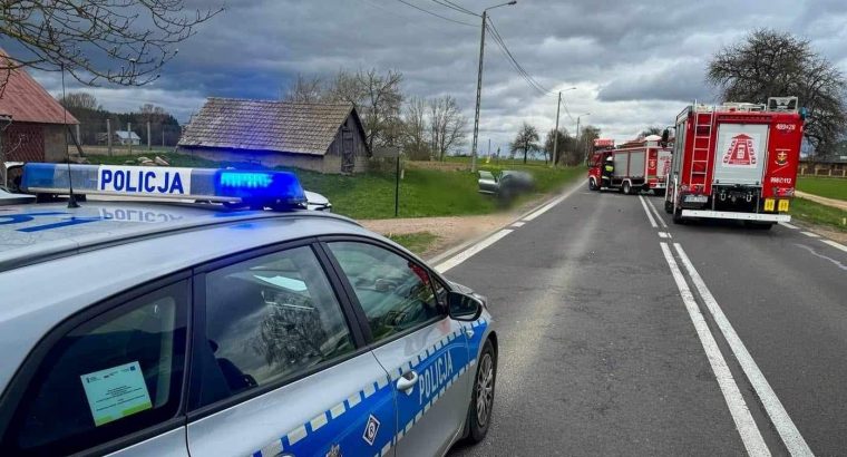 Wypadek we wsi Kumiała na trasie B-stok-Augustów