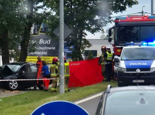 Wypadek na Szosie Baranowickiej na wysokości banku w kierunku Grabówki