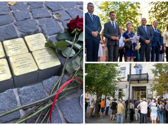 Białystok. Kamieniami pamięci uczczono żydowską rodzinę Felicji Raszkin-Nowak