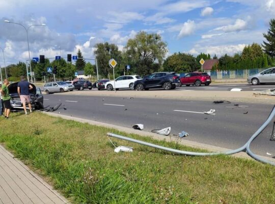 Białystok. Wypadek w rejonie skrzyżowania Świętokrzyskiej z Hallera