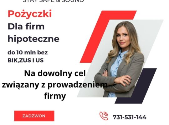 SZYBKA POŻYCZKA POD ZASTAW NIERUCHOMOSCI BEZ BIK