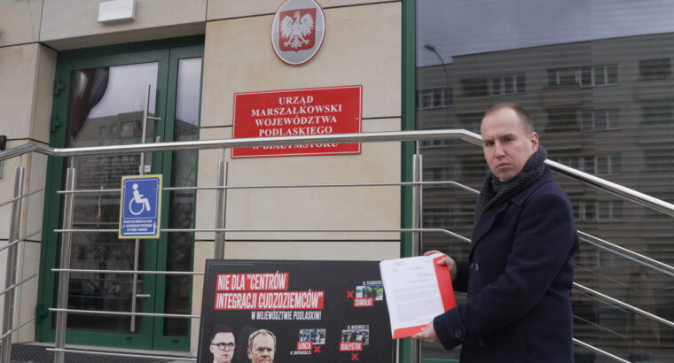 Poseł Adam Andruszkiewicz interweniuje w Urzędzie Marszałkowskim w sprawie „Centrów Integracji Cudzoziemców”