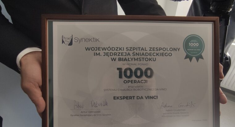 Białystok. Tysiąc operacji robotycznych wykonano w szpitalu wojewódzkim