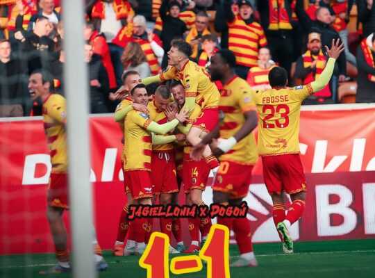 Ekstraklasa piłkarska – Jagiellonia – Pogoń 1:1