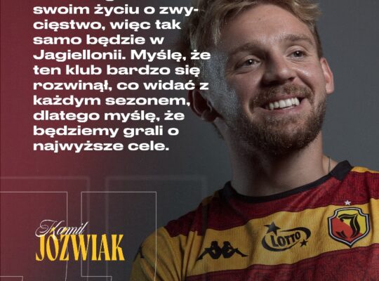 Ekstraklasa piłkarska – Kamil Jóźwiak podpisał kontrakt z Jagiellonią