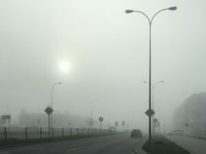 Gęsta mgła w województwie podlaskim