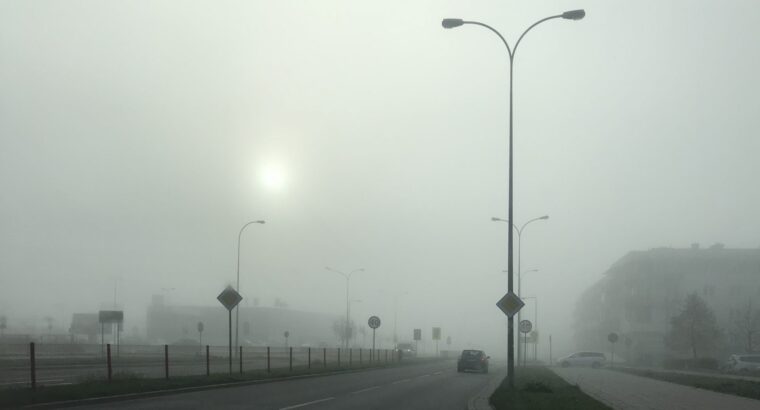 Gęsta mgła w województwie podlaskim